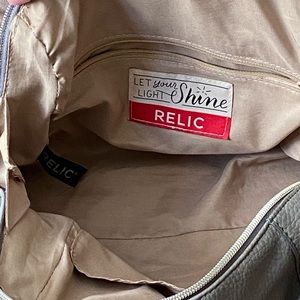 Gray cross body purse